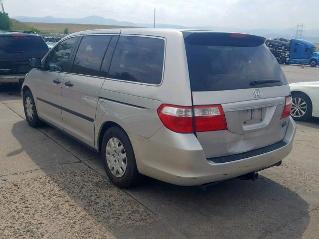 5FNRL38255B069698 - 2005 HONDA ODYSSEY LX SILVER photo 3