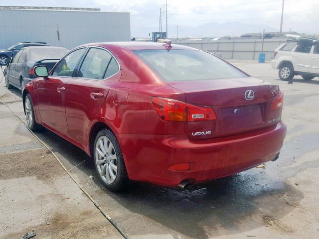 JTHCK262775013013 - 2007 LEXUS IS 250 RED photo 3