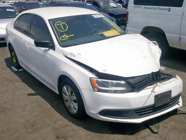 3VW2K7AJ2EM235858 - 2014 VOLKSWAGEN JETTA BASE WHITE photo 1