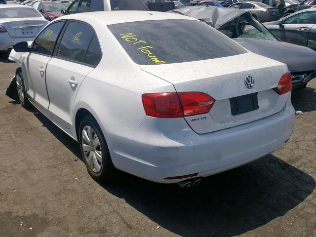 3VW2K7AJ2EM235858 - 2014 VOLKSWAGEN JETTA BASE WHITE photo 3