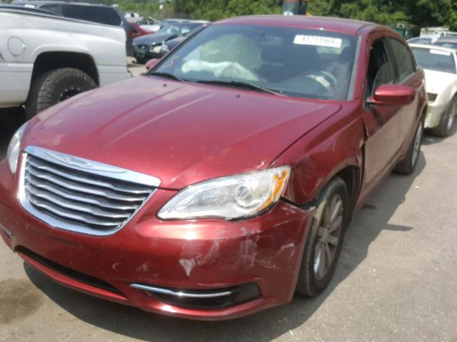 1C3CCBBB3DN525419 - 2013 CHRYSLER 200 TOURIN BURGUNDY photo 2