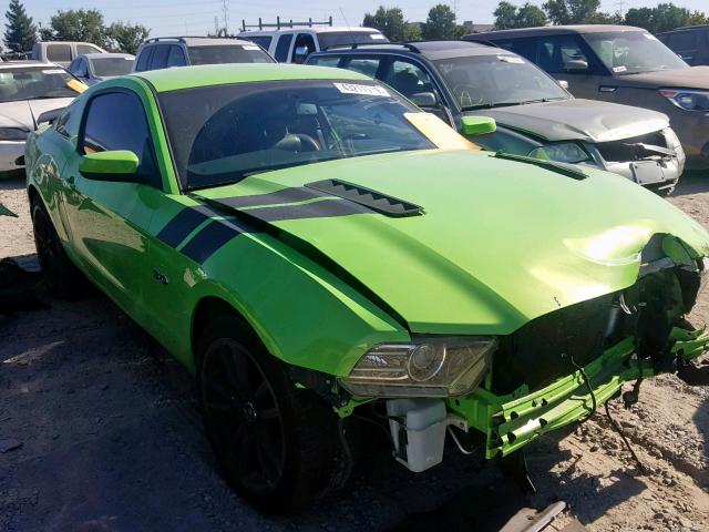 1ZVBP8CF4D5267473 - 2013 FORD MUSTANG GT GREEN photo 1