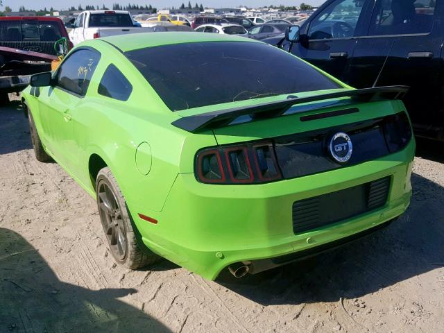 1ZVBP8CF4D5267473 - 2013 FORD MUSTANG GT GREEN photo 3