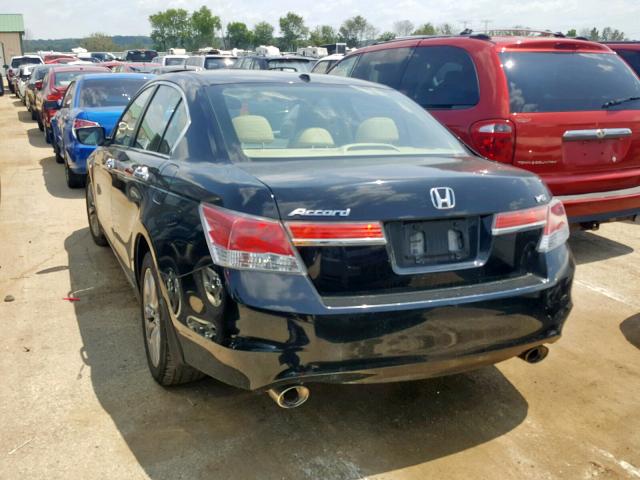 1HGCP3F87BA019053 - 2011 HONDA ACCORD EXL BLACK photo 3