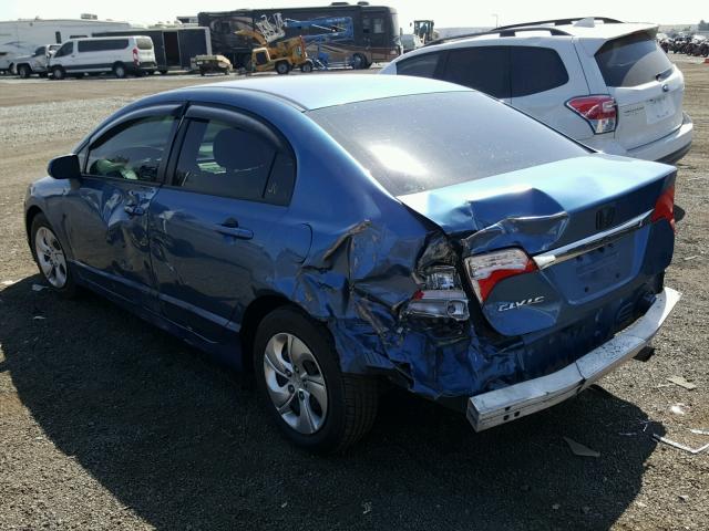 2HGFA1F59BH545730 - 2011 HONDA CIVIC LX BLUE photo 3