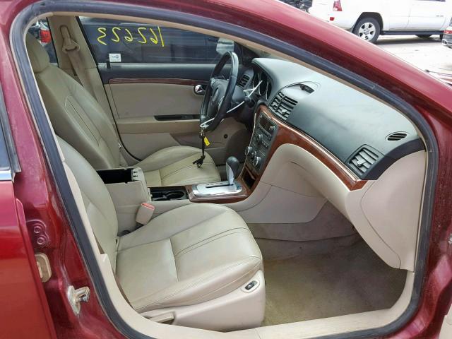 1G8ZV57B29F220046 - 2009 SATURN AURA XR RED photo 5