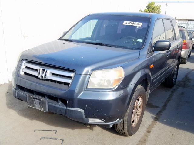 5FNYF28166B026638 - 2006 HONDA PILOT LX GRAY photo 2