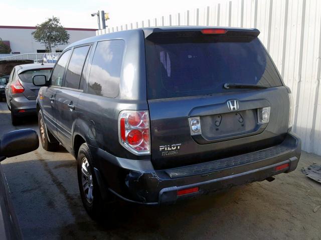 5FNYF28166B026638 - 2006 HONDA PILOT LX GRAY photo 3