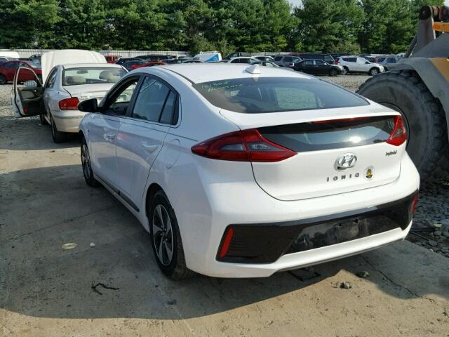 KMHC75LCXHU050643 - 2017 HYUNDAI IONIQ SEL WHITE photo 3