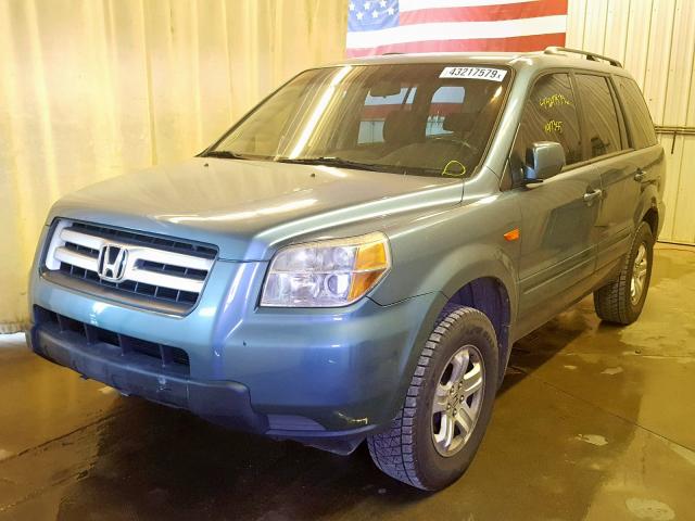 5FNYF28228B001196 - 2008 HONDA PILOT VP BLUE photo 2