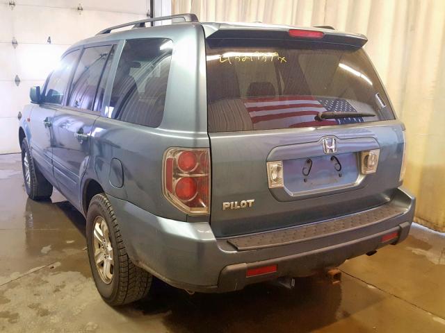 5FNYF28228B001196 - 2008 HONDA PILOT VP BLUE photo 3