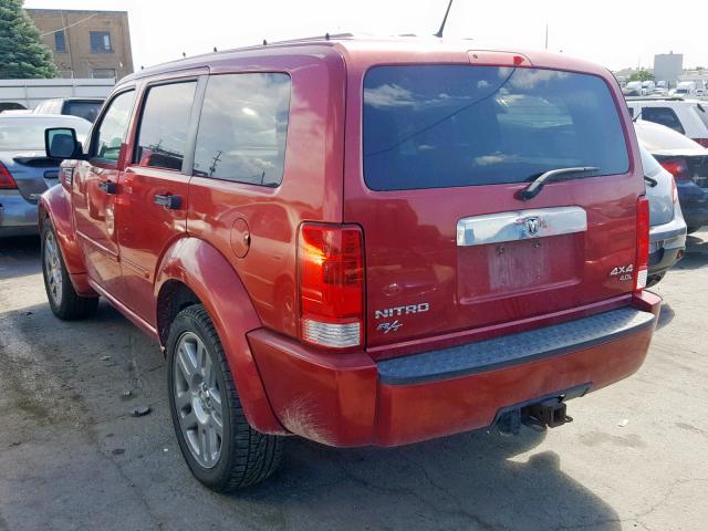 1D8GU58687W678352 - 2007 DODGE NITRO R/T RED photo 3