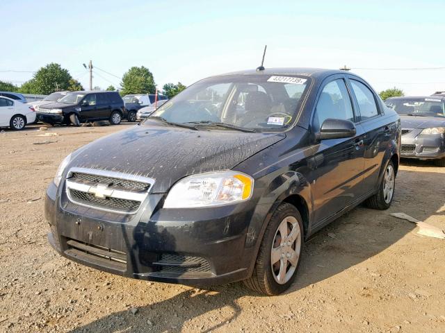 KL1TD56E89B660894 - 2009 CHEVROLET AVEO LS BLACK photo 2