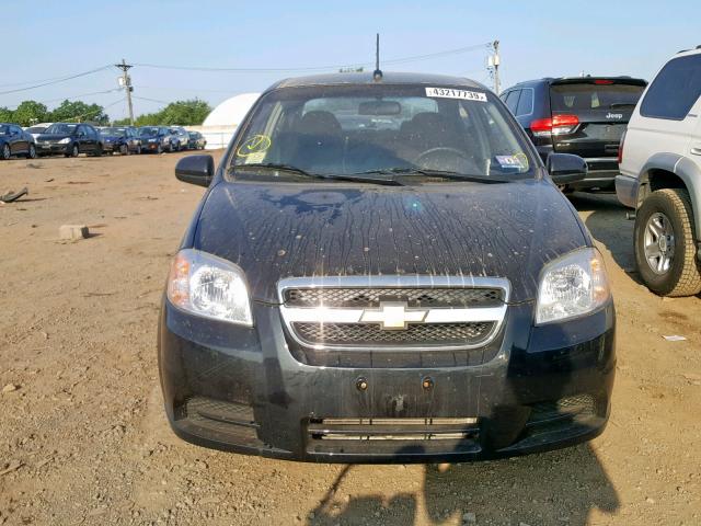 KL1TD56E89B660894 - 2009 CHEVROLET AVEO LS BLACK photo 9