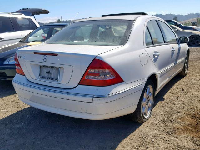 WDBRF61J93A532683 - 2003 MERCEDES-BENZ C 240 WHITE photo 4