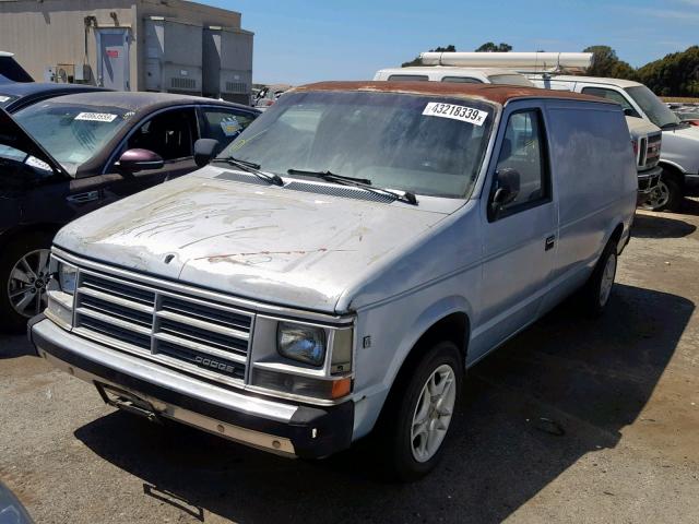 1B7GK14R9LX253787 - 1990 DODGE CARAVAN EX BLUE photo 2