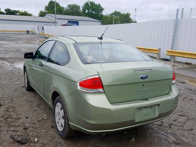 1FAHP32N88W171215 - 2008 FORD FOCUS S/SE GREEN photo 3