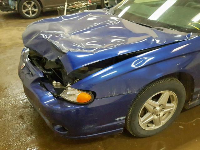 2G1WX12K559233131 - 2005 CHEVROLET MONTE CARL BLUE photo 9