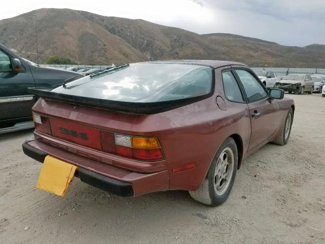 WP0AA0942FN453460 - 1985 PORSCHE 944 BURGUNDY photo 4