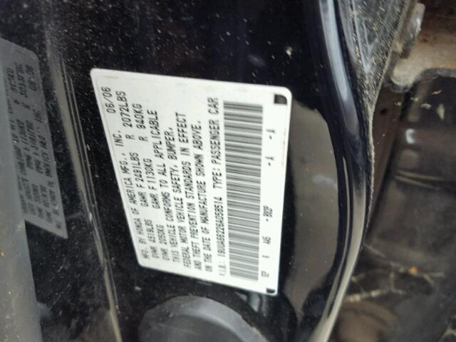 19UUA66226A058514 - 2006 ACURA 3.2TL BLACK photo 10