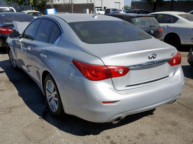 JN1BV7AP0FM331678 - 2015 INFINITI Q50 BASE SILVER photo 3