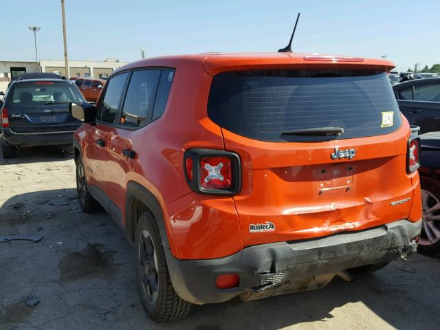 ZACCJAAT0FPB73343 - 2015 JEEP RENEGADE S ORANGE photo 3