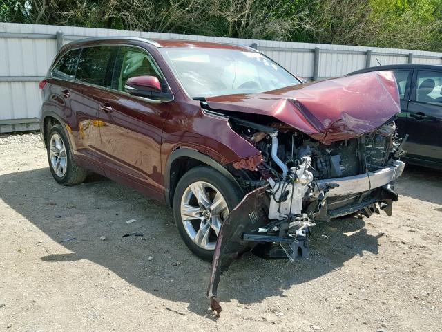 5TDYZRFH3HS187530 - 2017 TOYOTA HIGHLANDER BURGUNDY photo 1