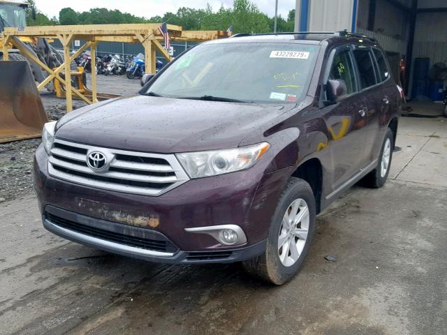 5TDBK3EHXCS167860 - 2012 TOYOTA HIGHLANDER BURGUNDY photo 2