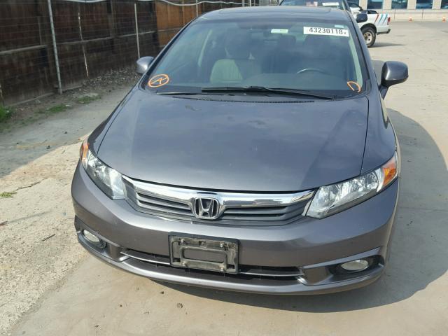 19XFB2F94CE019443 - 2012 HONDA CIVIC EXL GRAY photo 9