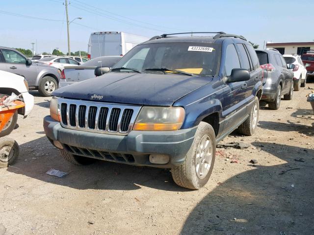 1J4GW48S31C724673 - 2001 JEEP GRAND CHER BLUE photo 2