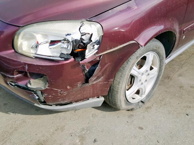 1GNDV33L96D172496 - 2006 CHEVROLET UPLANDER L MAROON photo 9