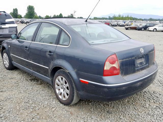 WVWPD63B22P453985 - 2002 VOLKSWAGEN PASSAT GLS BLUE photo 3