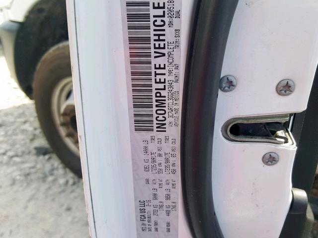 3C7WRTCL3GG243043 - 2016 RAM 3500 WHITE photo 10