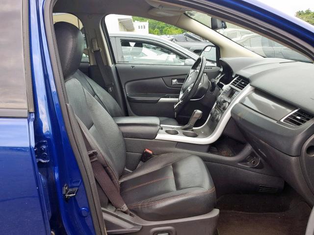 2FMDK3J90DBA04415 - 2013 FORD EDGE SEL BLUE photo 5