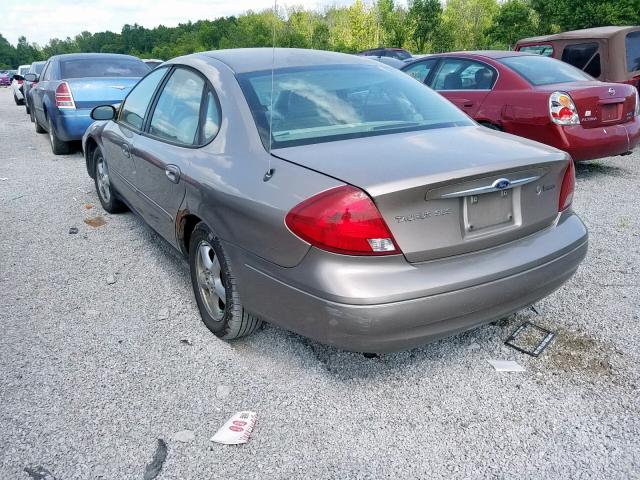 1FAFP55202G221353 - 2002 FORD TAURUS SES BEIGE photo 3