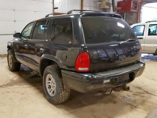 1B4HS48NX2F151378 - 2002 DODGE DURANGO SL BLACK photo 3