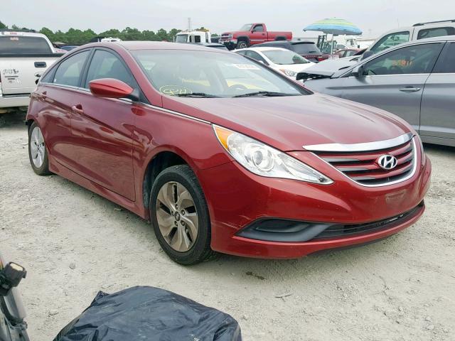 5NPEB4AC8EH814388 - 2014 HYUNDAI SONATA GLS RED photo 1