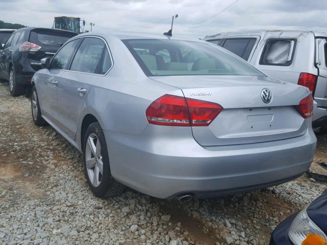 1VWBH7A32CC104069 - 2012 VOLKSWAGEN PASSAT SE SILVER photo 3