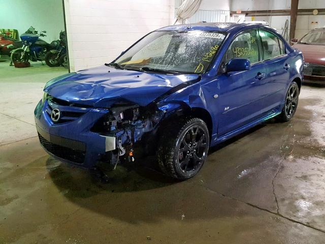 JM1BK323781839399 - 2008 MAZDA 3 S BLUE photo 2