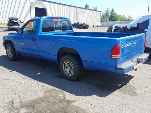 1B7FL26X6WS541388 - 1998 DODGE DAKOTA BLUE photo 3