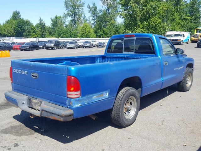 1B7FL26X6WS541388 - 1998 DODGE DAKOTA BLUE photo 4