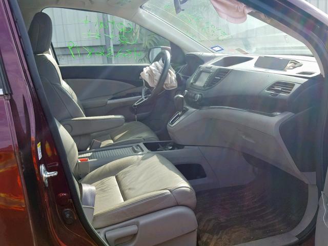 5J6RM4H7XDL062394 - 2013 HONDA CR-V EXL BURGUNDY photo 5