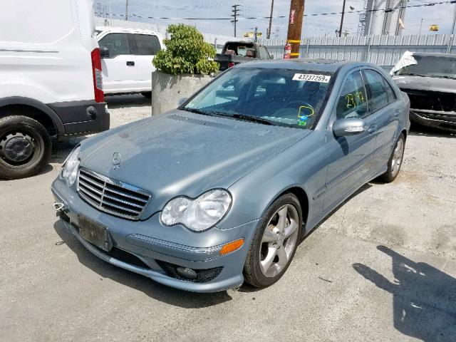 WDBRF52H66A878068 - 2006 MERCEDES-BENZ C 230 BLUE photo 2