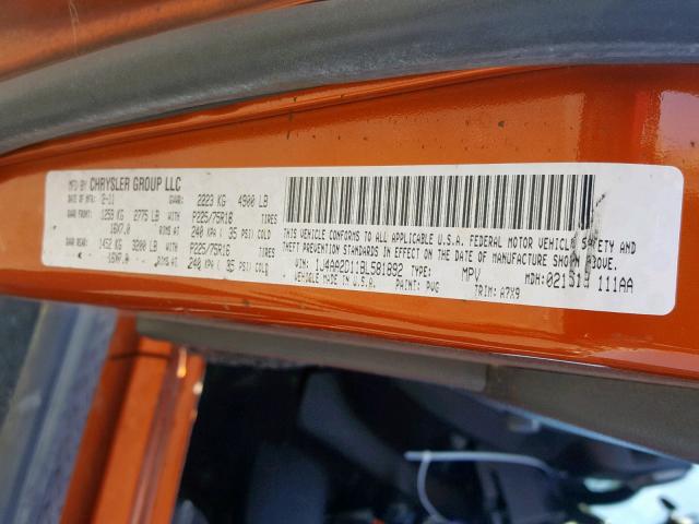 1J4AA2D11BL581892 - 2011 JEEP WRANGLER S ORANGE photo 10