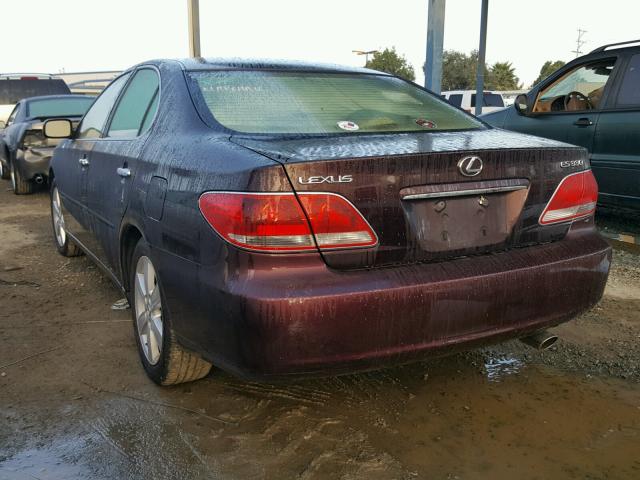 JTHBA30G065150625 - 2006 LEXUS ES 330 MAROON photo 3