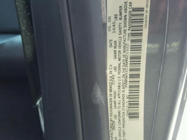 3VWRW31C36M421522 - 2006 VOLKSWAGEN NEW BEETLE ნაცრისფერი ფოტო 10