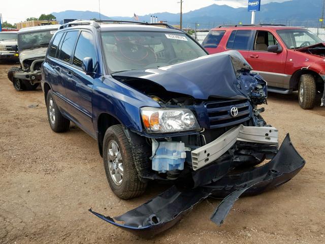 JTEEP21AX40054413 - 2004 TOYOTA HIGHLANDER BLUE photo 1