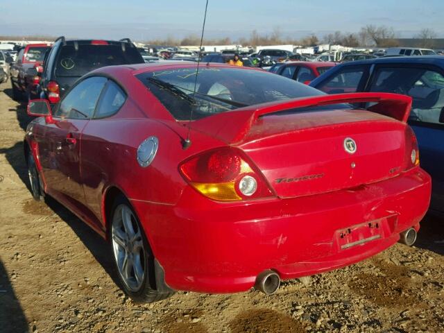 KMHHN65F83U062307 - 2003 HYUNDAI TIBURON RED photo 3