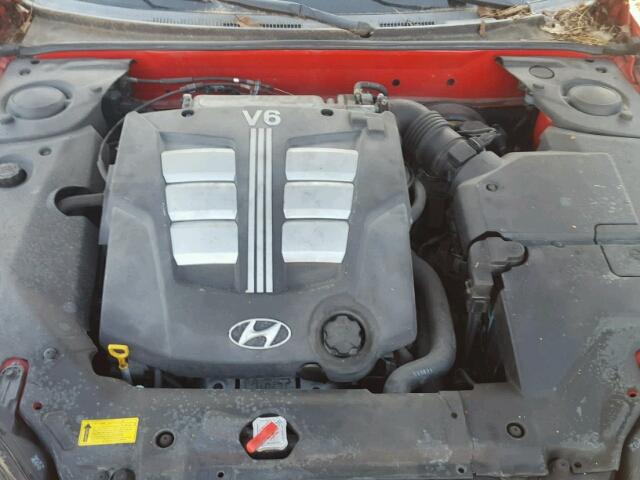 KMHHN65F83U062307 - 2003 HYUNDAI TIBURON RED photo 7