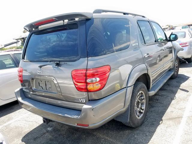 5TDZT38A93S144290 - 2003 TOYOTA SEQUOIA LI GRAY photo 4